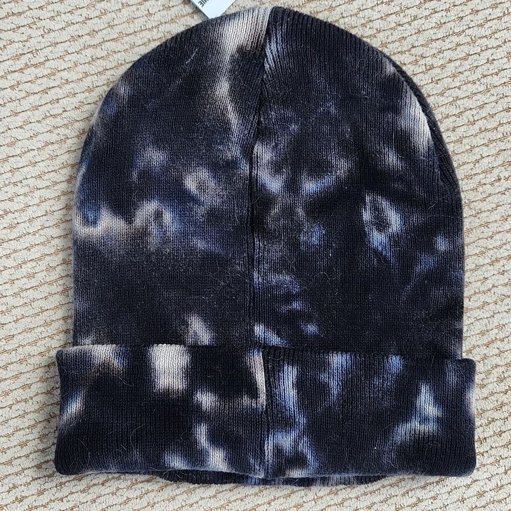 Black and White Spooky Season Beanie Hat, New With Tag